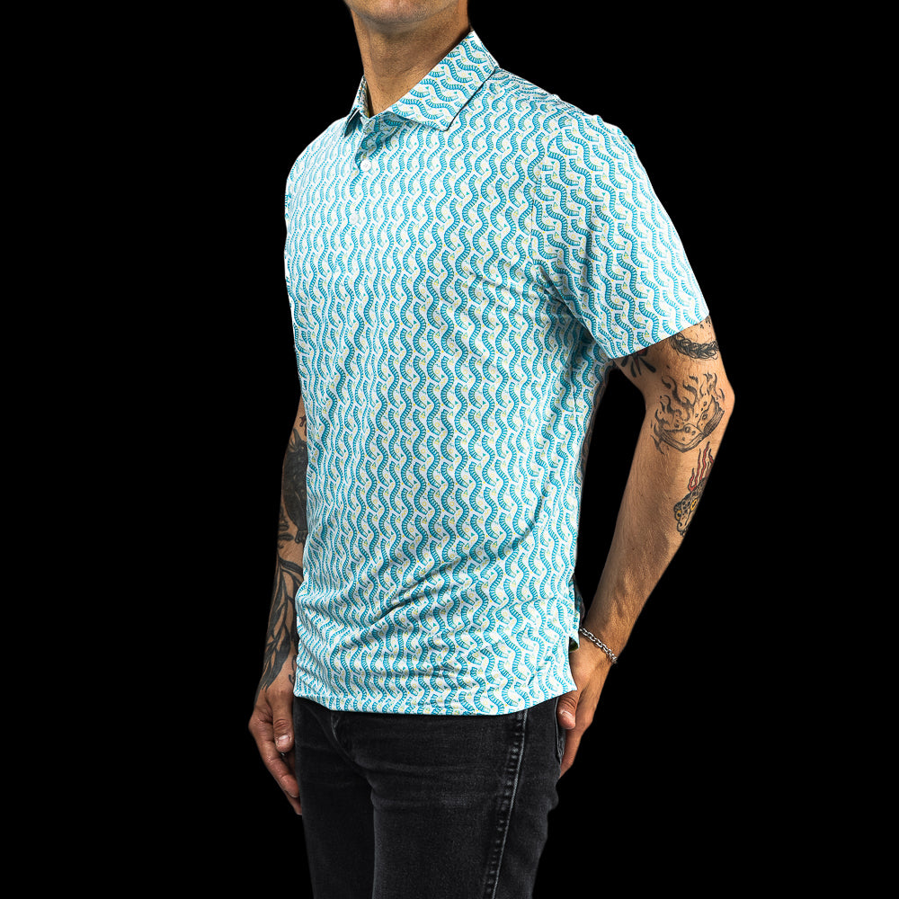 Teal Cup Snake Classic Polo Shirt