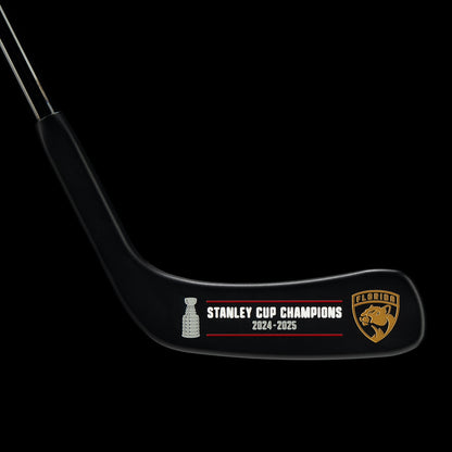 Florida Panthers hockey stick putter head features Panther logo and Stanley Cup Champions 2024 - 2025.