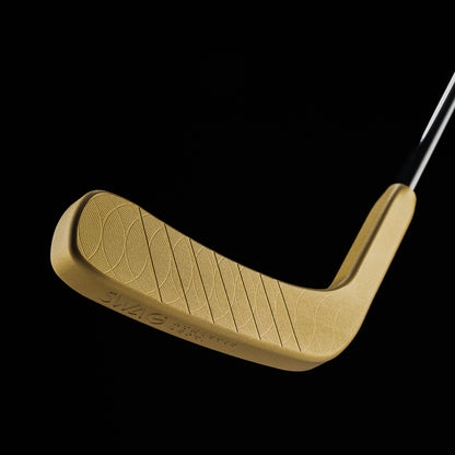 Minnesota Wild Hockey Blade Putter head in a gold finish featuring SWAG and Wild logo.