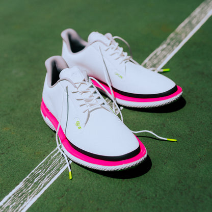 Swag x G/Fore Gallivan2r Skull men's white and pink golf shoe.