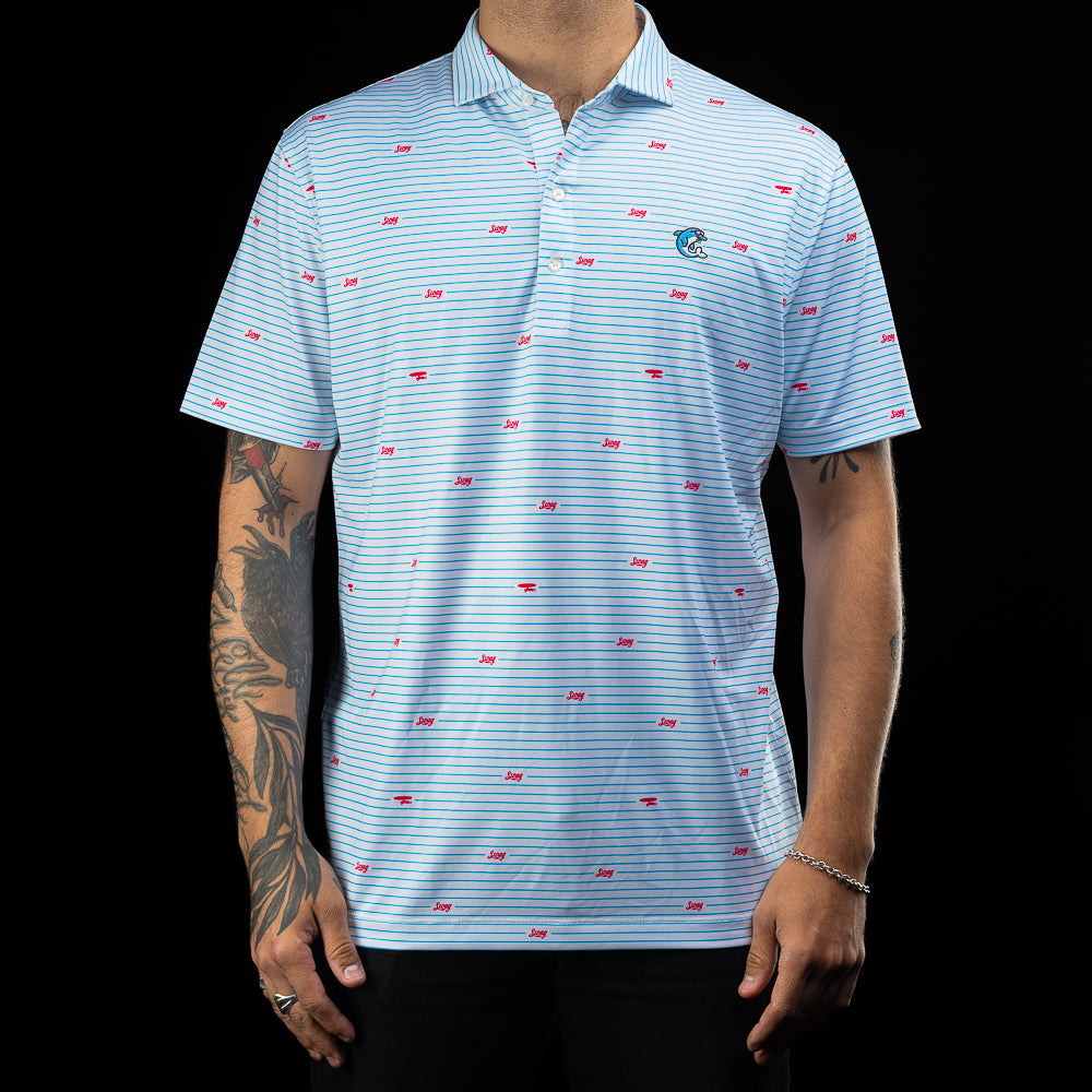 nike red white and blue golf shirt