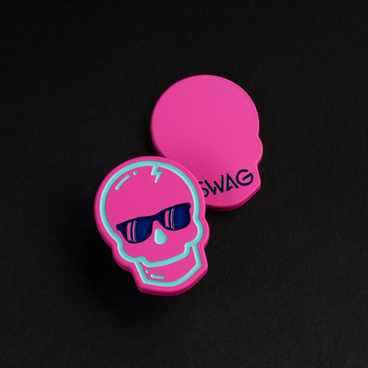 Swag skull pink cerakote golf ball marker accessory.
