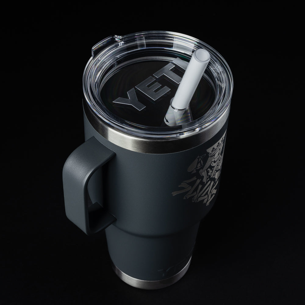Swag x Yeti Skeleton King black 35oz rambler drinkware accessory.