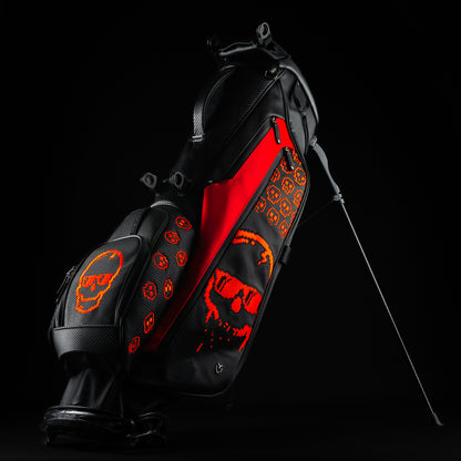 Swag x Vessel black and red game over video game themed golf stand bag.