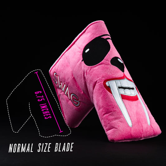 Swag Golf Booster pink furry blade putter golf headcover.