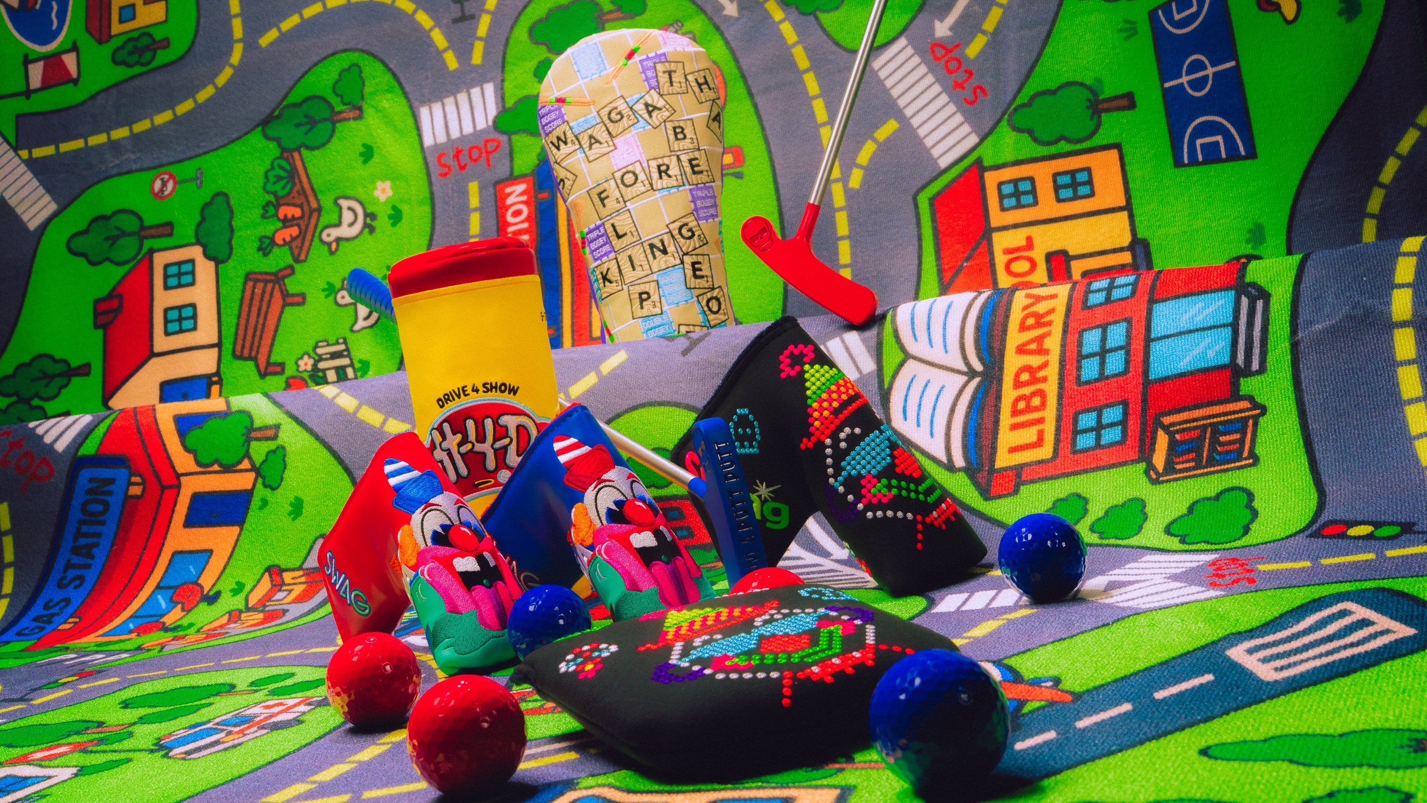 Swagmas Day 11 limited edition release featuring Vessel junior stand bags, putt-putt putters, board-game themed headcovers and more.