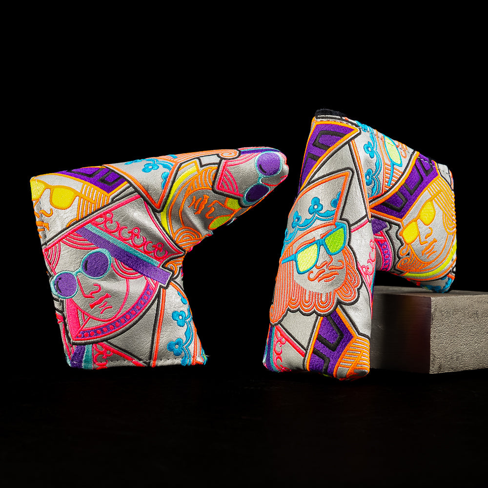 Blade cover with pastel sherbet-colored stacked king, queen, and jack artwork in vibrant SWAG pattern.