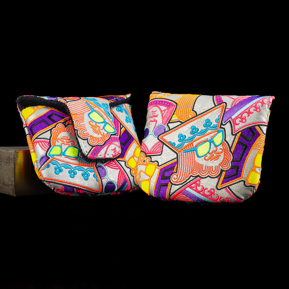 Pastel sherbet-colored mallet cover with stacked king/queen/jack artwork in vibrant SWAG style.