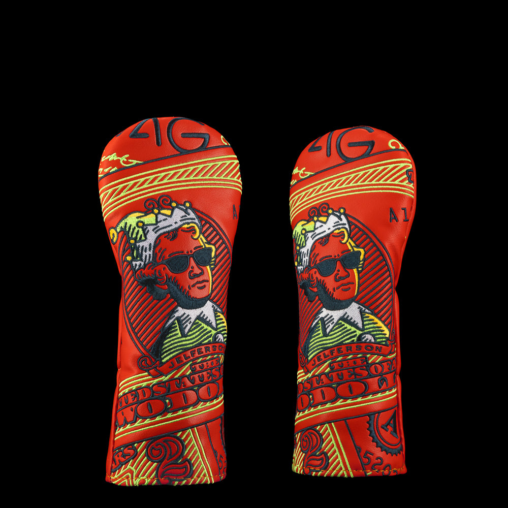 Holiday Jefferson hybrid cover featuring a $2 bill design with Jefferson in a Elf hat and red-green artwork.