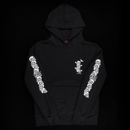 Swag chatter skulls men's long sleeve graphic print black golf hoodie. 