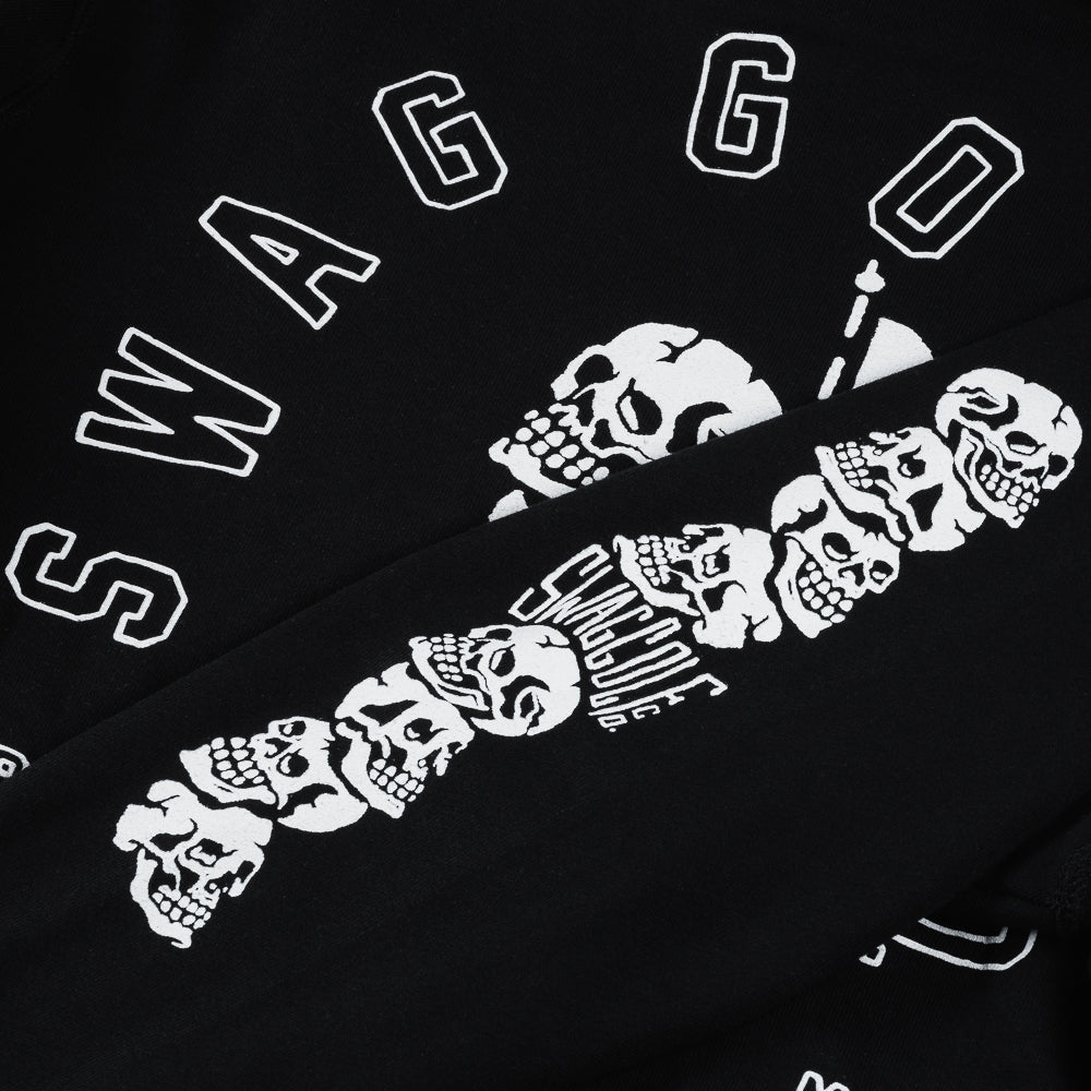 Swag chatter skulls men's long sleeve graphic print black golf hoodie. 