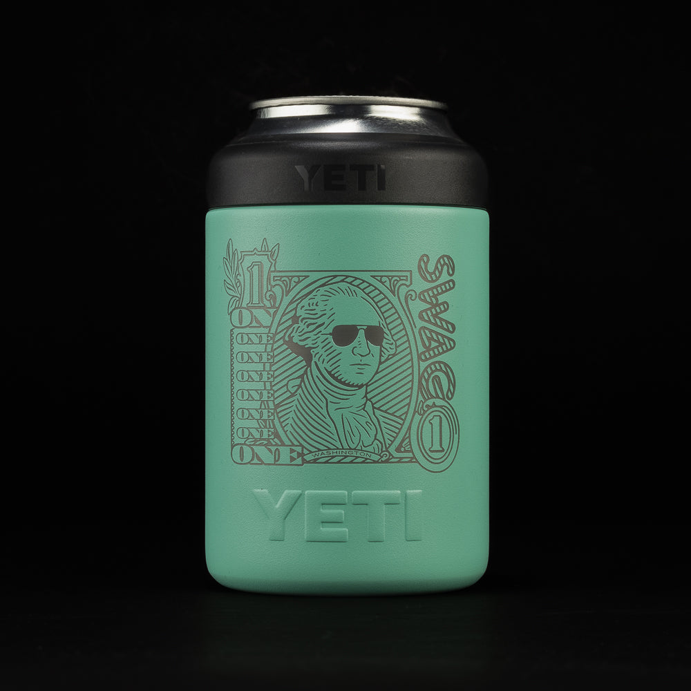 SWAG Golf x Yeti seafoam green Washington dollar bill Colster beverage can koozie.