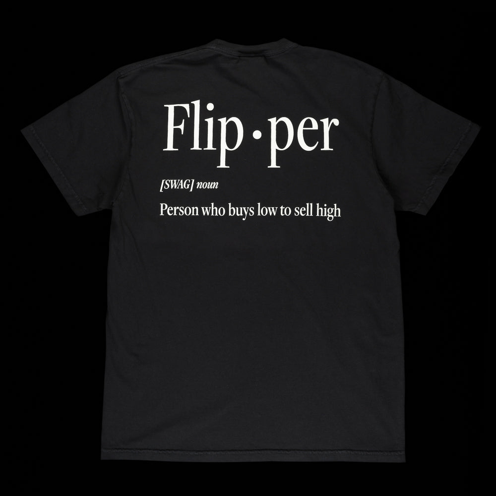 SWAG Golf Flipper Definition black garment dyed men's short sleeve golf graphic t-shirt.