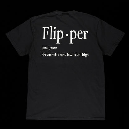 SWAG Golf Flipper Definition black garment dyed men's short sleeve golf graphic t-shirt.