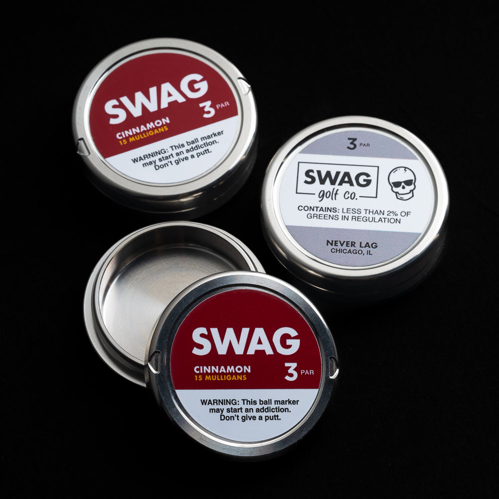 SWAG Golf cinnamon lip pillow golf ball marker accessory.