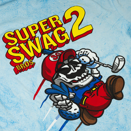 SWAG Golf Super SWAG Bros 2 blue tie-dye short sleeve graphic t-shirt.