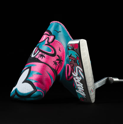SWAG Golf Vice Beach flipper dolphin pink  and aqua limited edition blade golf putter.