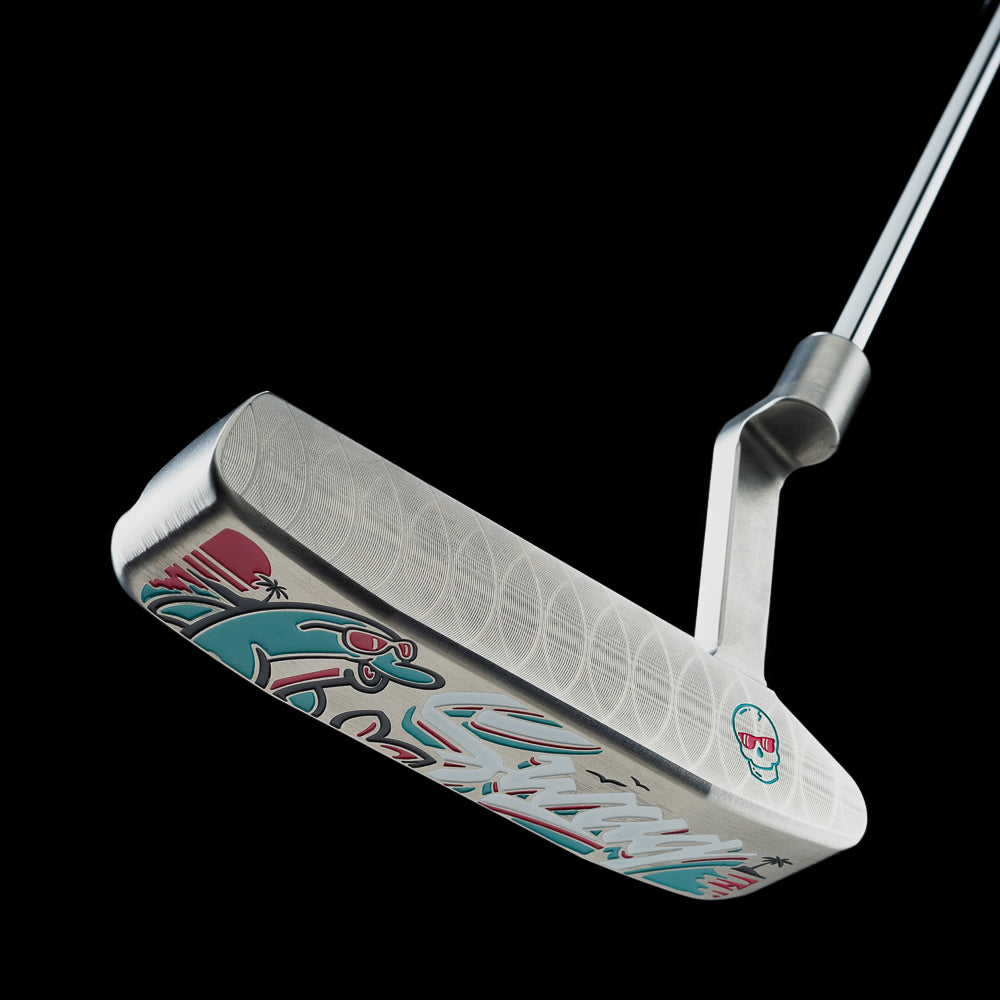 SWAG Golf Vice Beach flipper dolphin pink  and aqua limited edition blade golf putter.