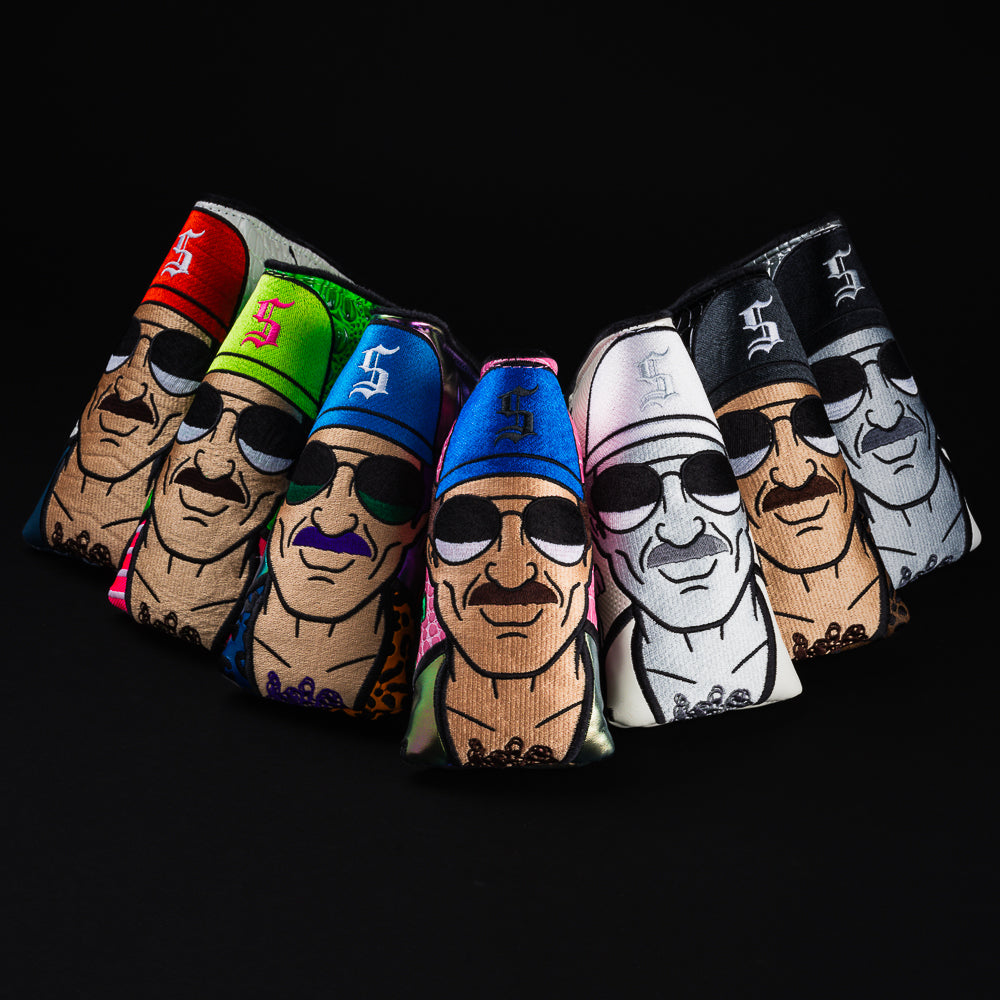 Swagnum private investigator themed blade putter golf head cover made in the USA.