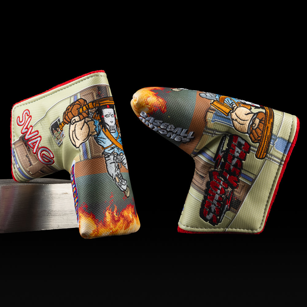 Randomly sold officially licensed TMNT blade golf headcovers featuring Leonardo, Donatello, Raphael, Michelangelo, April O’Neil, or a villain in video game style. Collect them all and win a free prize. 