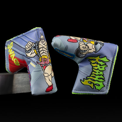 Randomly sold TMNT official blade golf headcovers featuring Krang, Rocksteady, Bebop, and Foot Clan in stitched detail.