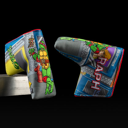 Randomly sold officially licensed TMNT blade golf headcovers featuring Leonardo, Donatello, Raphael, Michelangelo, April O’Neil, or a villain in video game style. Collect them all and win a free prize. 