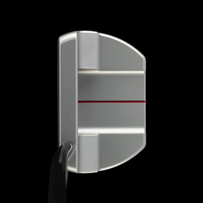 Top view of the silver Fire Sauce BOSS 2.0 putter with a thin red accent line.