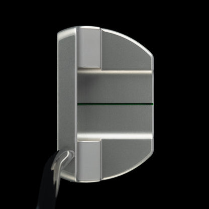Top view of the silver Verde Sauce BOSS 2.0 putter with a thin green accent line.
