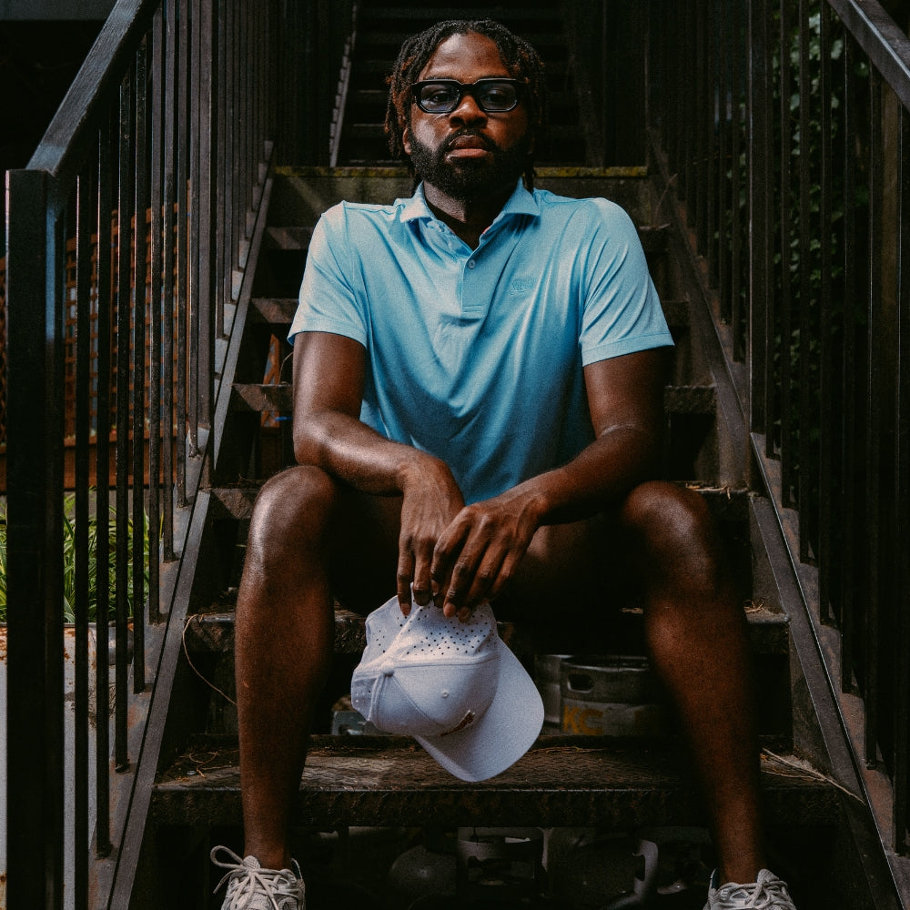 Script Blue Tech Polo Shirt