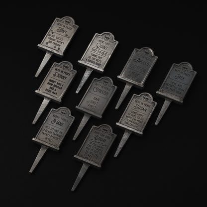 Tombstone themed stainless steel golf divot tool accessory.