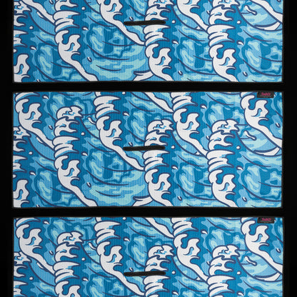 SWAG Golf blue crashing waves themed performance golf towel accessory.