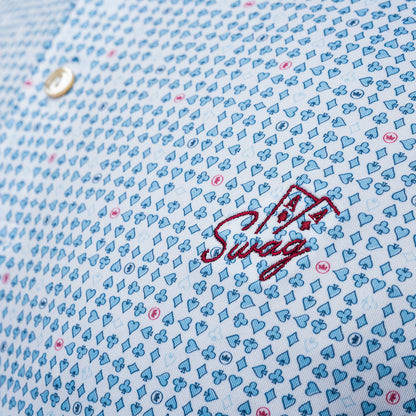 Ace of Spades Jersey Polo by Peter Millar featuring gambling-theme design with SWAG detail.