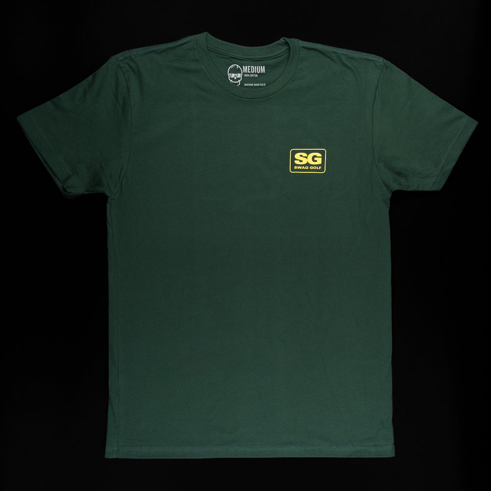 Swag Golf green short sleeve graphic print golf t-shirt.
