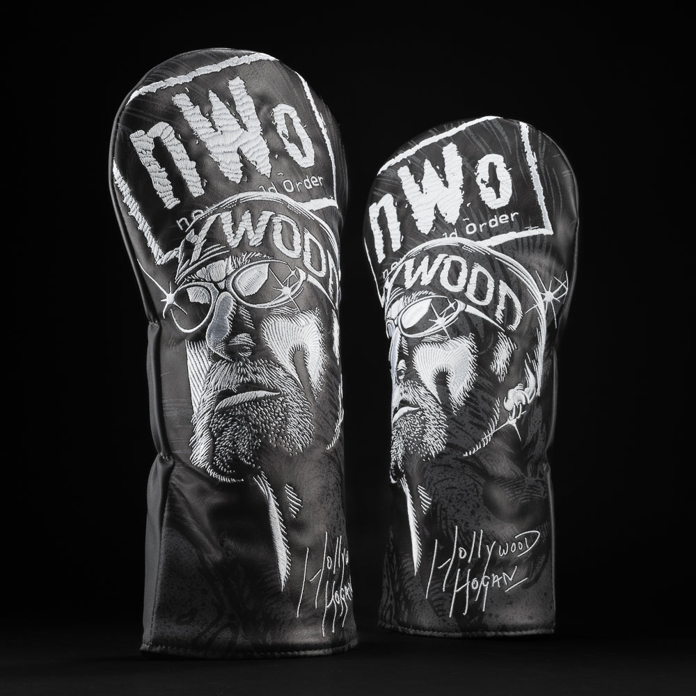 Hollywood Hogan black with white stiitching of Hollywood Hogan driver  golf club headcover.