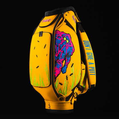 Swag x Vessel Swag Thing yellow tour staff golf bag.