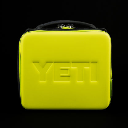 Rear view of the SWAG Golf x YETI Daytrip 3L lunch box featuring the molded YETI logo and durable shell exterior.