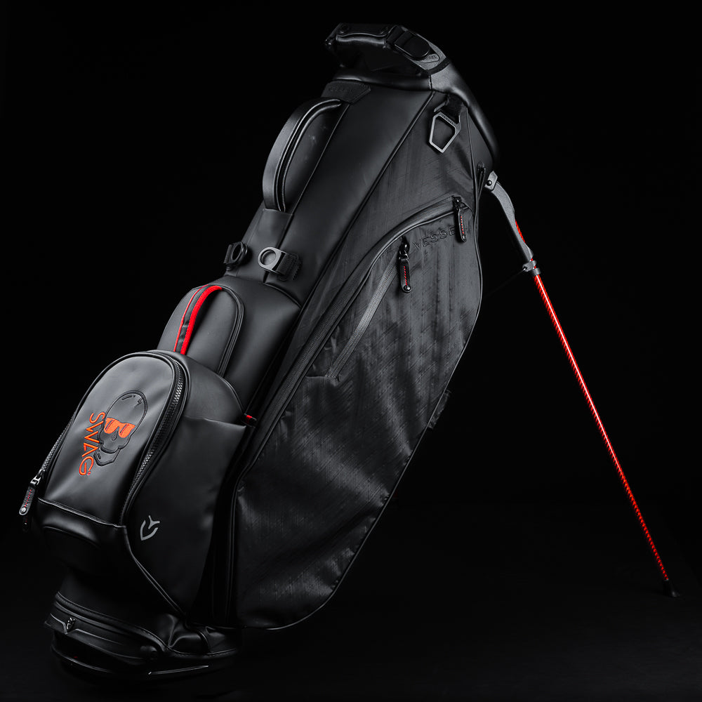 Red Carbon Swag Skull Stand Bag