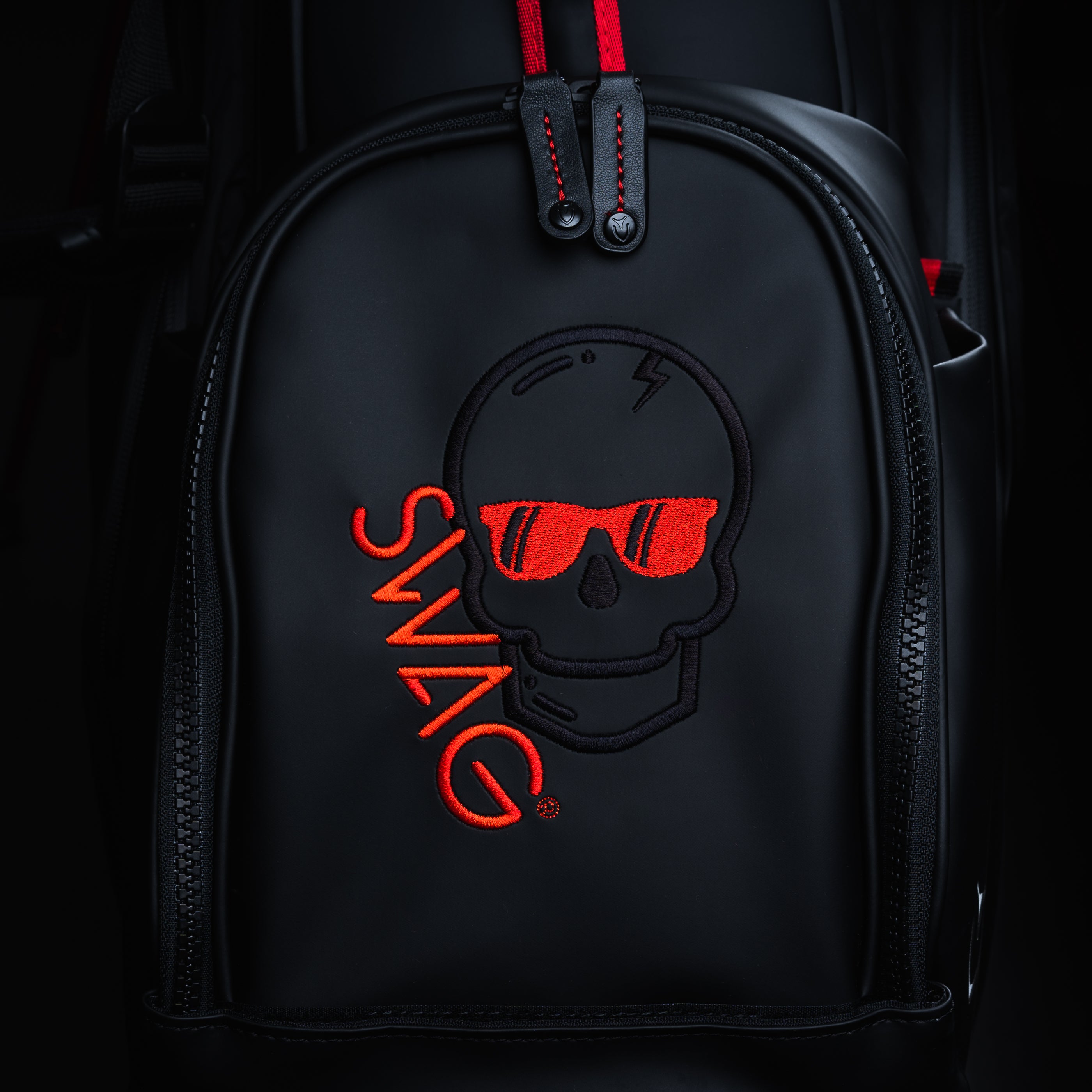 Red Carbon Swag Skull Stand Bag