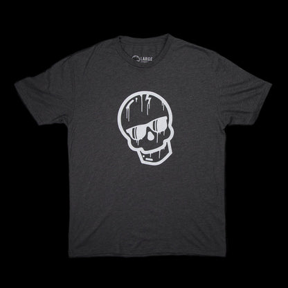 Charcoal Gray Dripping Skull Shirt