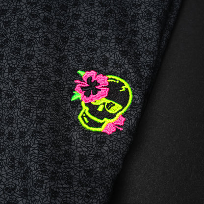 Aloha Hibiscus Skull Polo Shirt