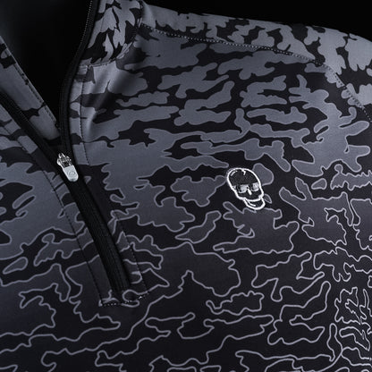 Gradient Camo Skull 1/4 Zip Pullover