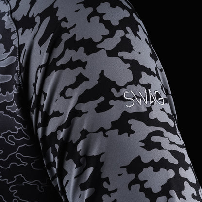 Gradient Camo Skull 1/4 Zip Pullover