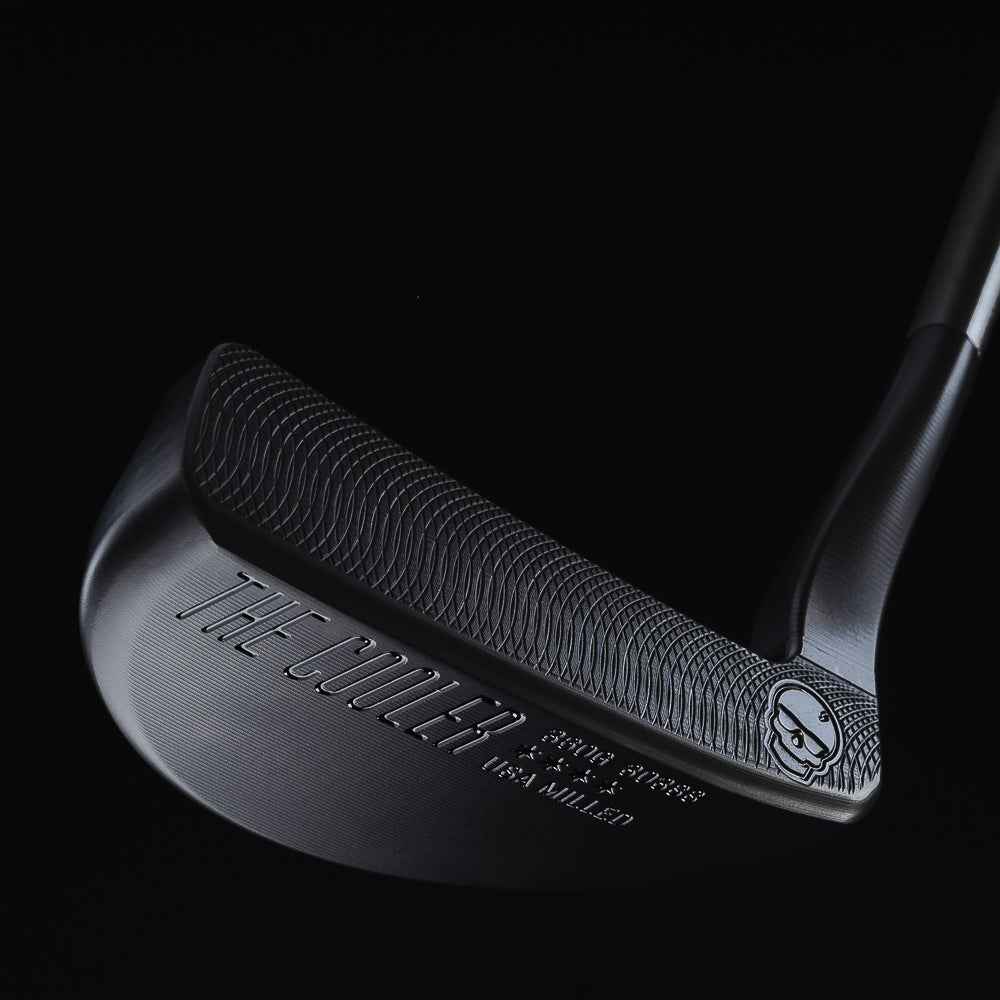 The Cooler hand-finished stainless steel black golf putter made in the USA.