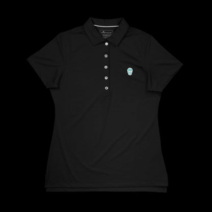 Women's Black Tiffany Skull Polo