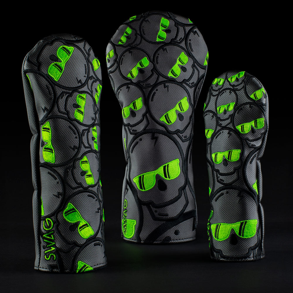 Ecto Green Concentric Skulls Wood Cover Set