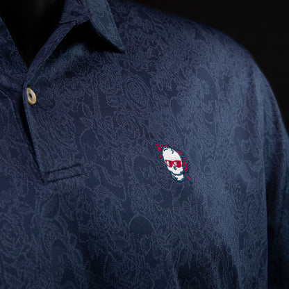 Jacquard Skulls and Roses Polo