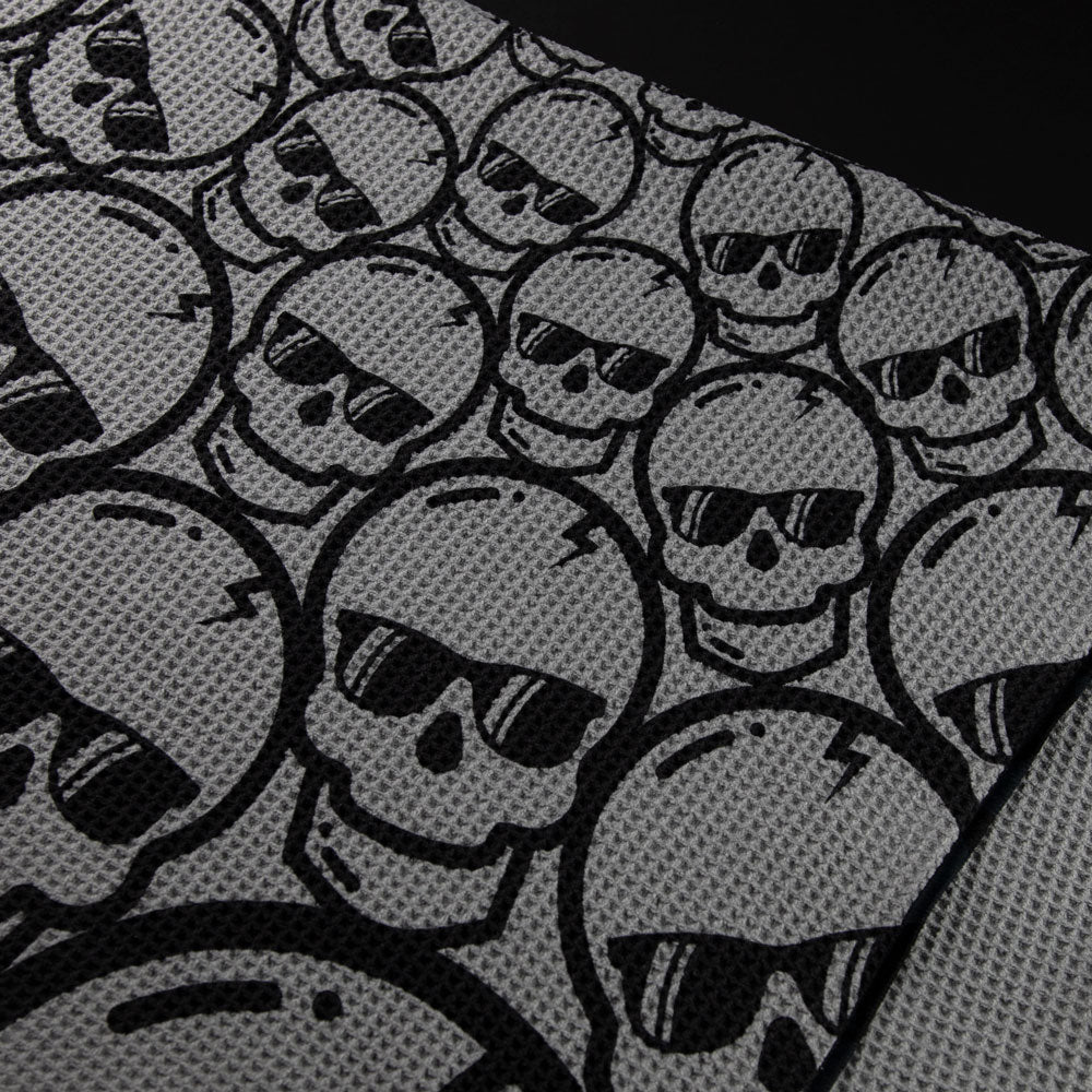 Gray Concentric Skulls Towel