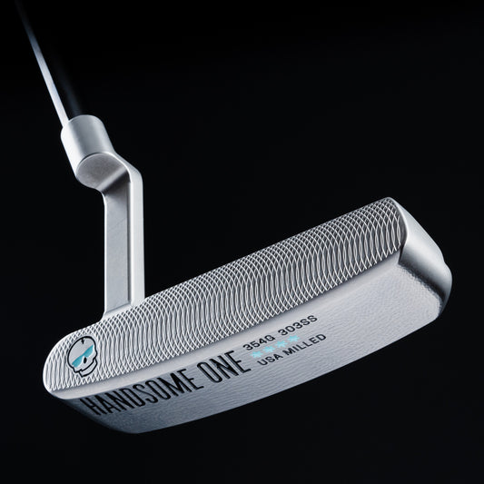 Handsome One Lefty hand-finished stainless steel left-handed golf putter made in the USA.