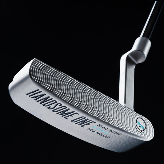 Handsome One hand-finished stainless steel golf putter made in the USA.