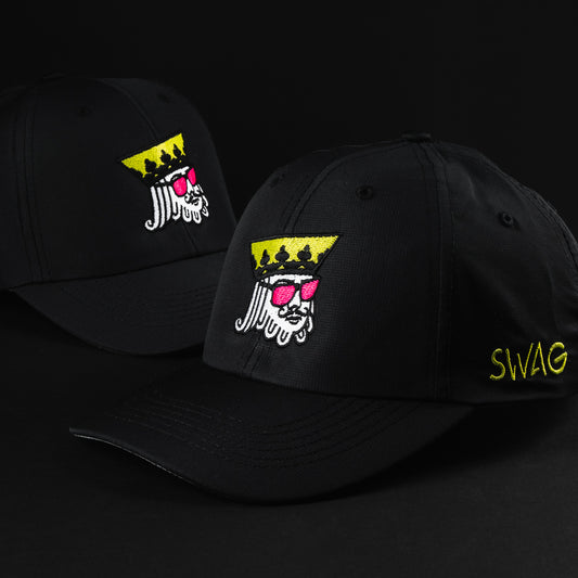 Swag x Imperial King of Swag black performance golf hat.
